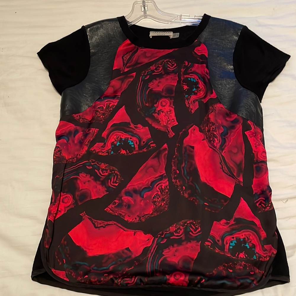 Womens mixed media top